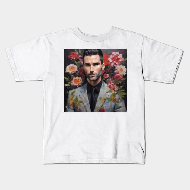 Adam Levine watercolor Kids T-Shirt by nonagobich